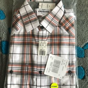 Men’s plaid Express front button up shirt. NWT
